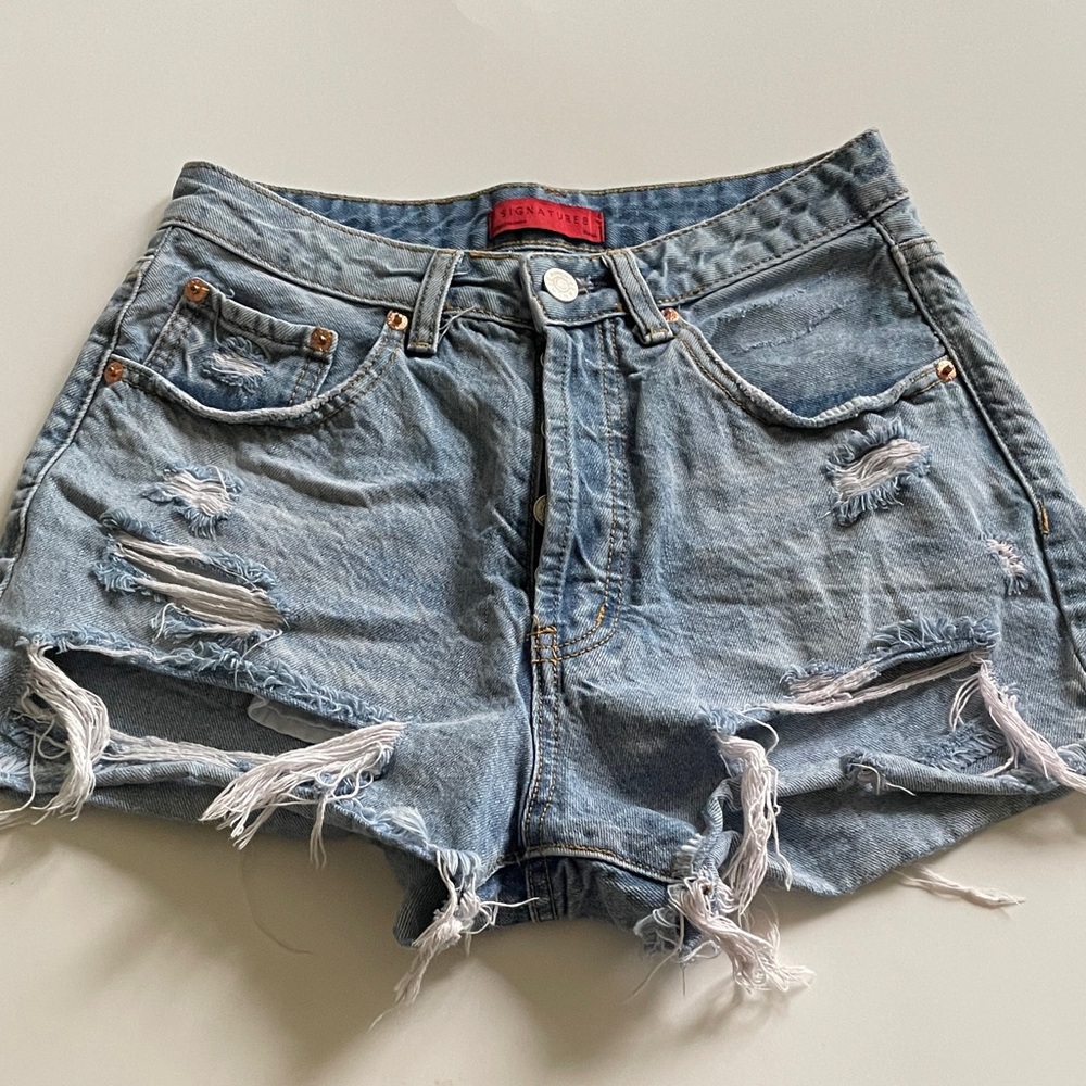 Signature 8 Blue Distressed Denim Women’s Shorts